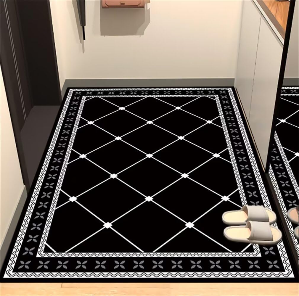 Carpette chambre tapis de chambre doux noir grand format 200x300cm tendance