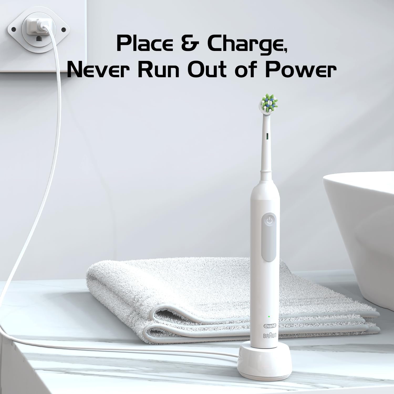 Charger for Oral B Electric Toothbrush IO Series 4 3 5 6, Replacement 3757 Power Cord Cable, Waterproof Inductive Base