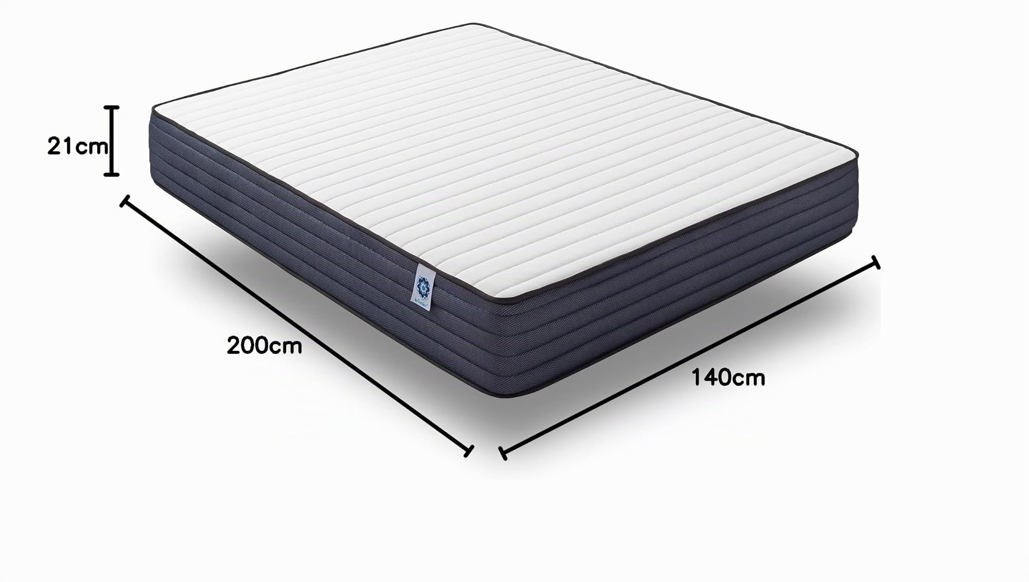 NATURALEX - Matelas PerfectDream 140x200-21 cm - Soutien Mousse à mémoire de Forme - Accueil Blue Latex - Confort Équilibré - Respirant - 7 Zones - Réversible - Ergonomique - Fabriqué en Europe