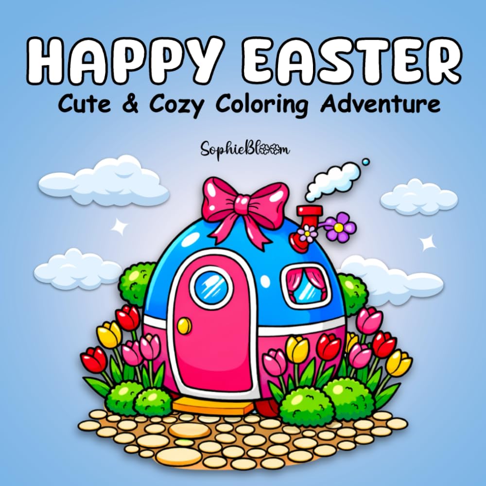 Happy Easter: Cute & Cozy Coloring Adventure for Kids & Adults: A Fun and Relaxing Easter Coloring Book Featuring Sweet Bunnies, Decorative Eggs, Cozy Spring Scenes & Stress-Relieving Holiday Designs