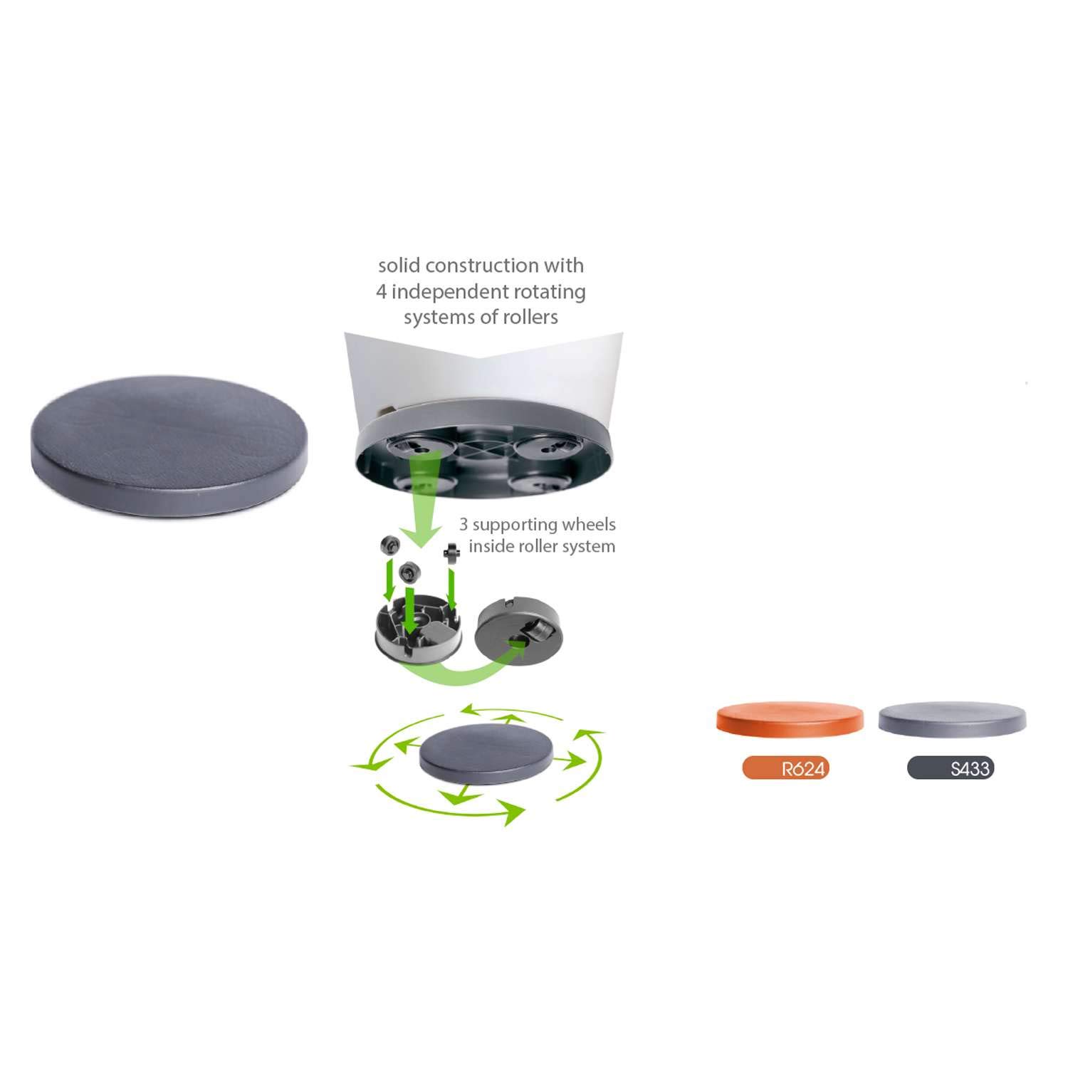 UniFramPro Round Rolling Plant Caddy with Hidden Universal Castors, Slimline Indoor/Outdoor Plant Dolly - Image 3
