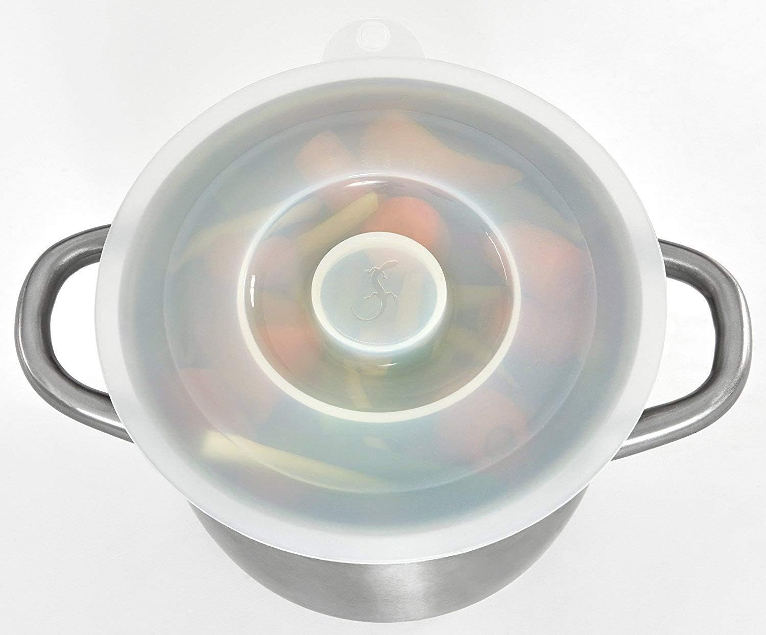 LURCH Germany Large Universal Silicone Lid for Pot, Pans and Bowls (Ø5.9 Inches, Translucent)