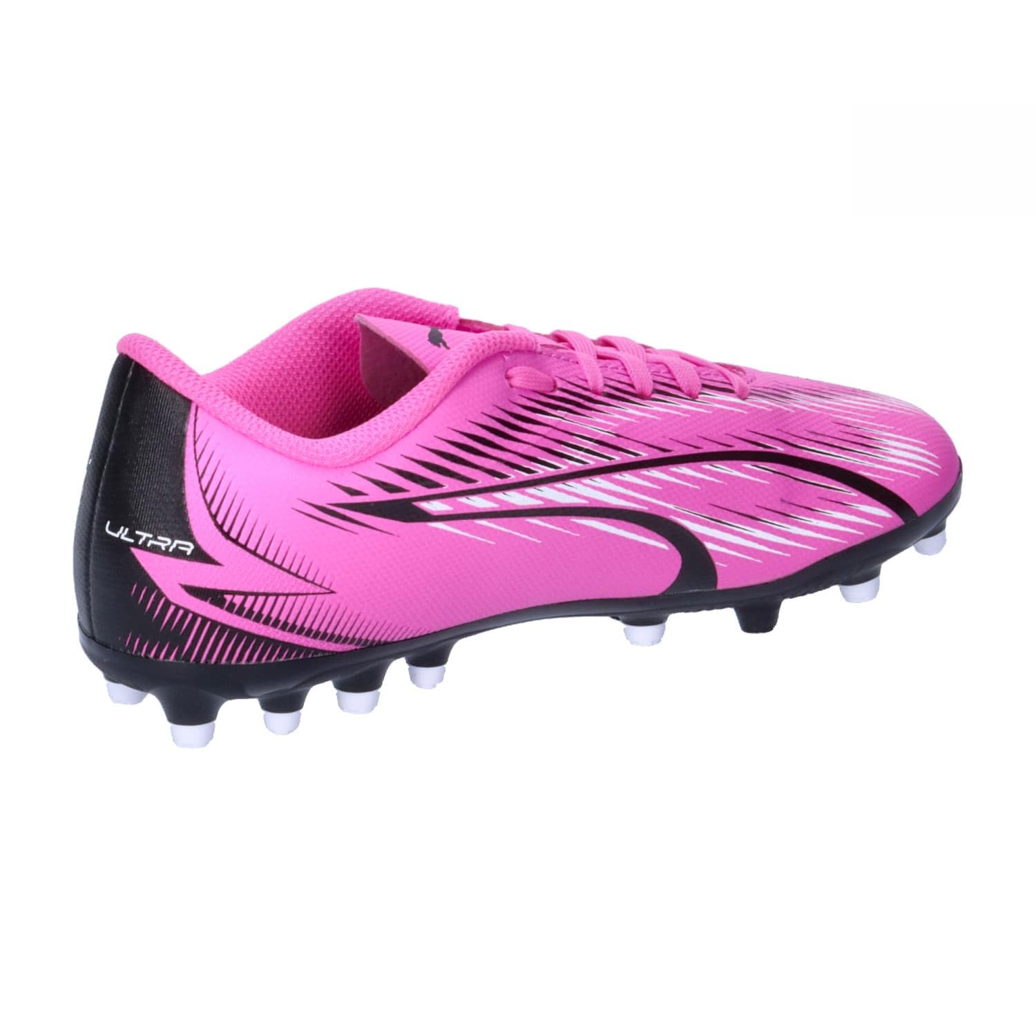 Puma Unisex Youth Ultra Play Mg Jr Soccer Shoes, Poison Pink-Puma White-Puma Black, 38.5 EU