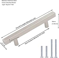 Vista 18 de homdiy HDJ22SN - Pomos de gabinete de níquel cepillado, 5 unidades, pomos de un solo agujero con pomos de 2 pulgadas de longitud total para armarios