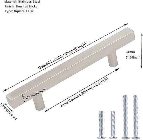 Miniatura 18 de homdiy HDJ22SN - Pomos de gabinete de níquel cepillado, 5 unidades, pomos de un solo agujero con pomos de 2 pulgadas de longitud total para armarios