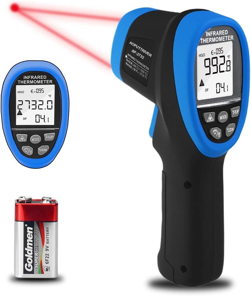 High Temp Infrared Thermometer -58℉~2732℉ Industrial Pyrometer 30:1 Digital IR Temperature Gauge,Non-Contact High Temperature Gun for Kiln,Forging,Engine,Industry and Home Repair.