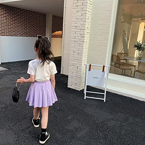 Girls Athletic Skort Golf Tennis Running Skirt Solid Activewear for Toddler 2-7Years4