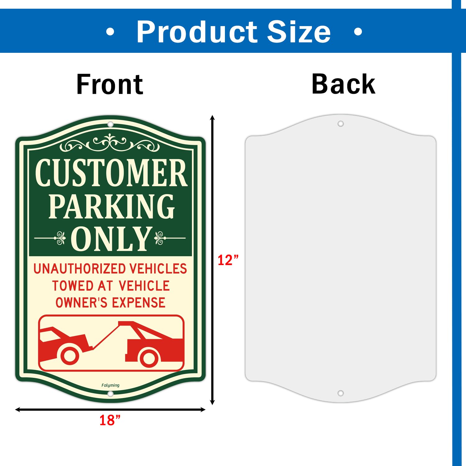 Customer Parking Only Sign Unauthorized Vehicles Will Be Towed