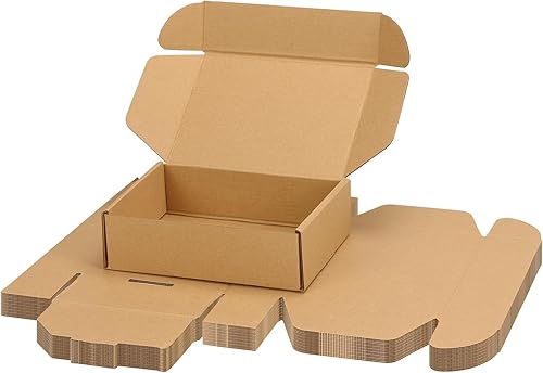 Miniatura 10 de PHAREGE Cajas de envío de 11 x 8 x 2 pulgadas a granel, paquete de 25 cajas de envío marrones, con bloqueo de pestaña para embalaje de pequeñas