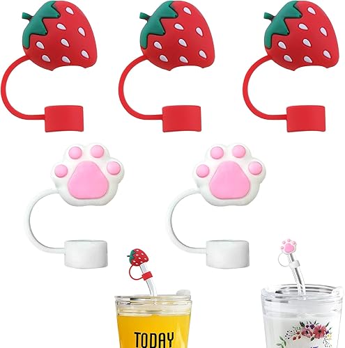 5 fundas de paja de 0.551 in0.55 pulgadas de gran diámetro, tapas de paja a prueba de polvo eficientes para paja de pajita, popote de batidotapa de