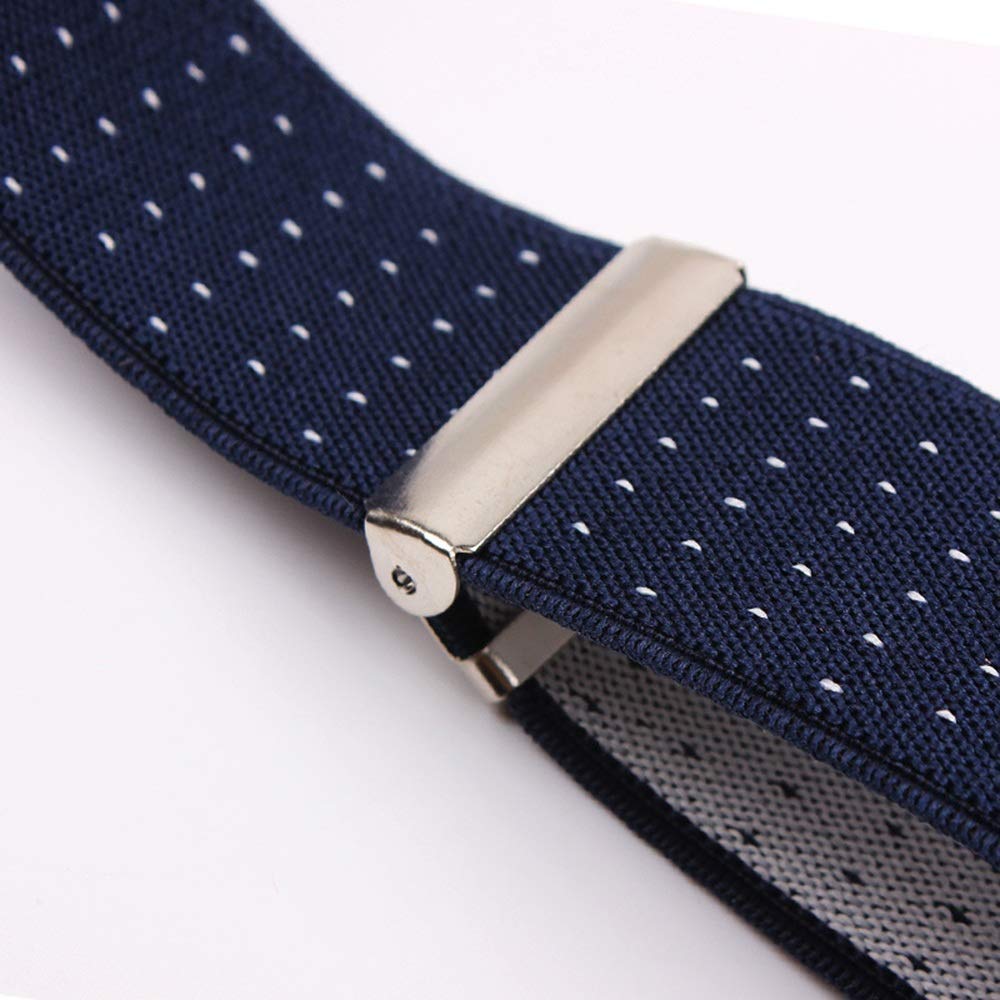 Hosenträger Clips Herren Hosenträger Hosenträger Herren X Rücken Hosenträger Kontrollierte Clips Breite Hosenträger & Heavy Duty Mit Robusten Robusten Metallclips (Farbe: Blau, Größe: Freie Größe)