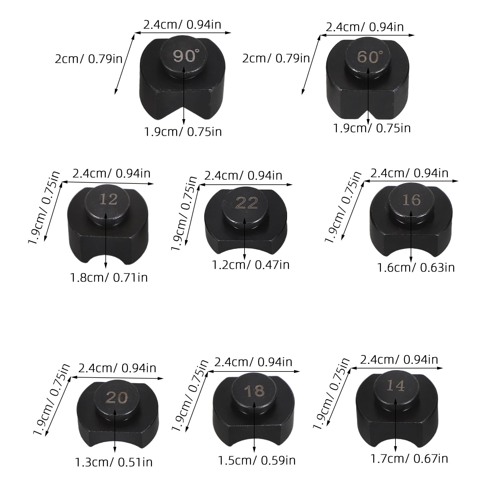 NUOBESTY 8 piezas de repuesto para dobladoras de anillos - Accesorios para prensadoras de joyería - Herramientas para doblar anillos - Matrices de metal para crear