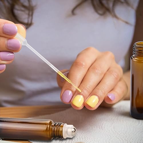 Vista 20 de Sungwoo Paquete de 12 botellas de aceite esencial, botellas de vidrio azul de 0.3 fl oz con bolas de rodillo de acero inoxidable y tapas