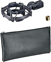 Vista 4 de Audio-Technica AT2050 Micrófono condensador multipatrón incluido con brazo de micrófono + filtro de pantalla de viento + cable XLR de 20 pies + paño