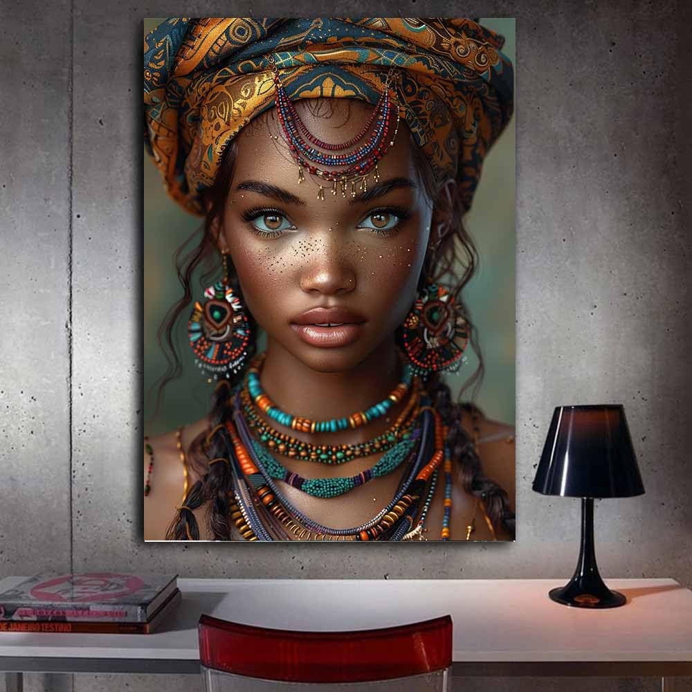 Frau Leinwand Groß XXL Deko Schlafzimmer Aesthetic Abstrakt Wandbilder Dekoration Küche Wanddeko Bild Wand Kunstdruck Art Wall Decor Canvas(Gold 86)-50x70cm Gerahmt