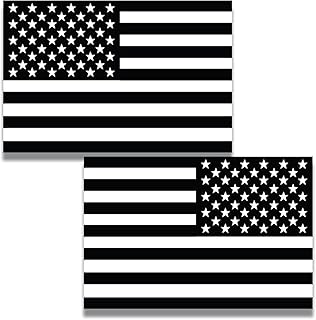 Magnet Me Up Heavy Duty Black & White American Flag Car Magnet Decals (2 Pack)