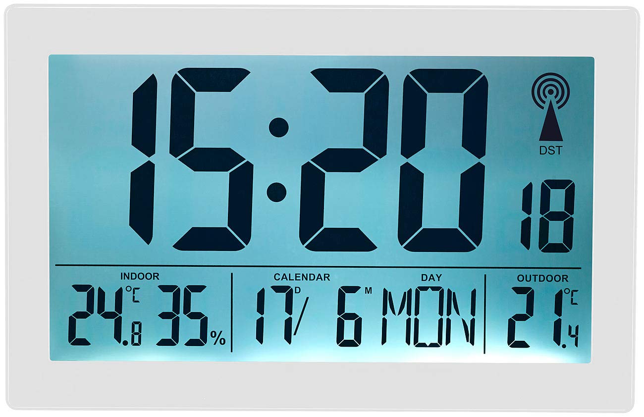 infactory Horloge Radio-pilotée XL Thermo-hygromètre Capteur Extérieur