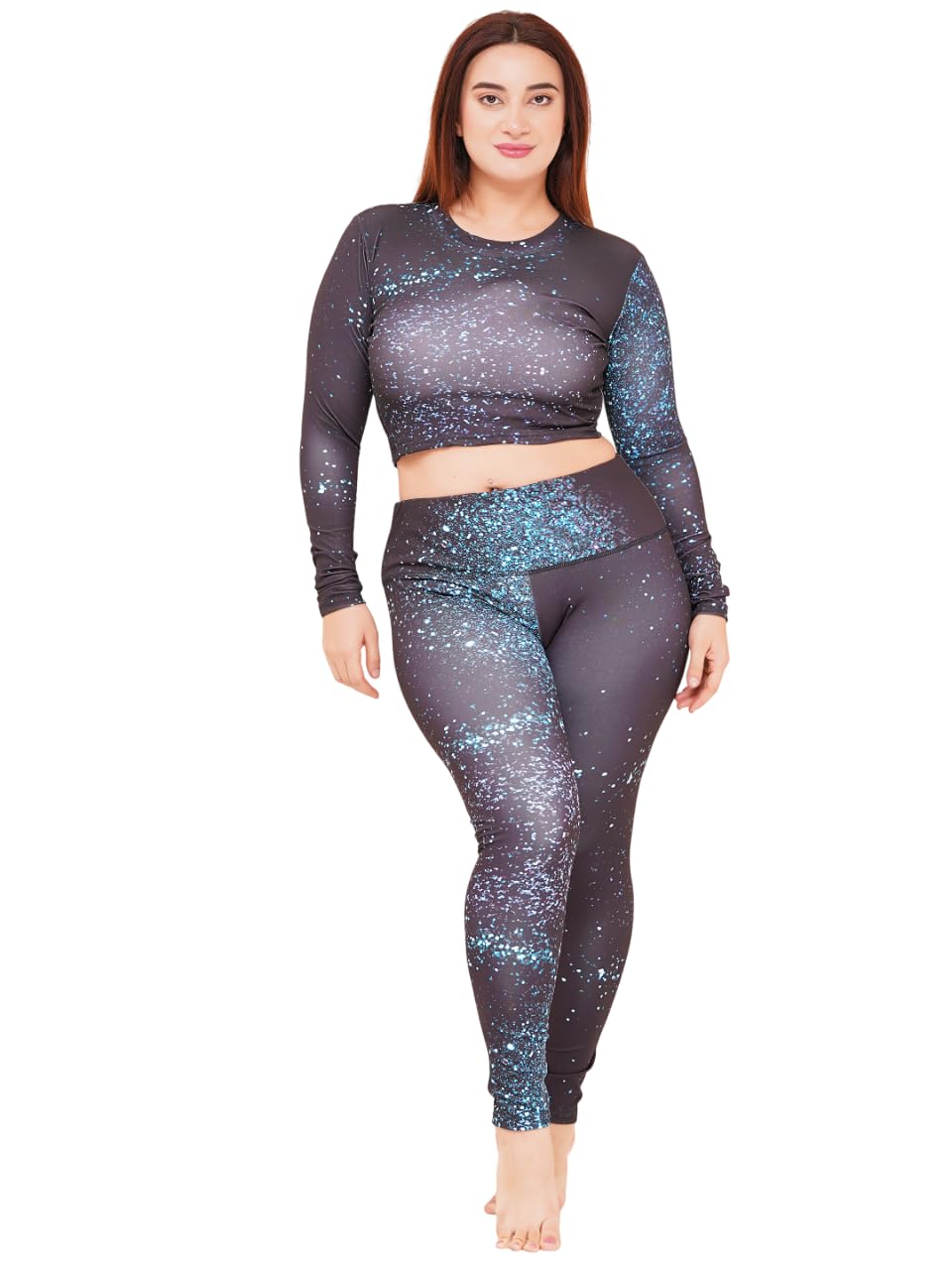 Women Black and Blue Printed Padded Two Piece Swim Set-image-21