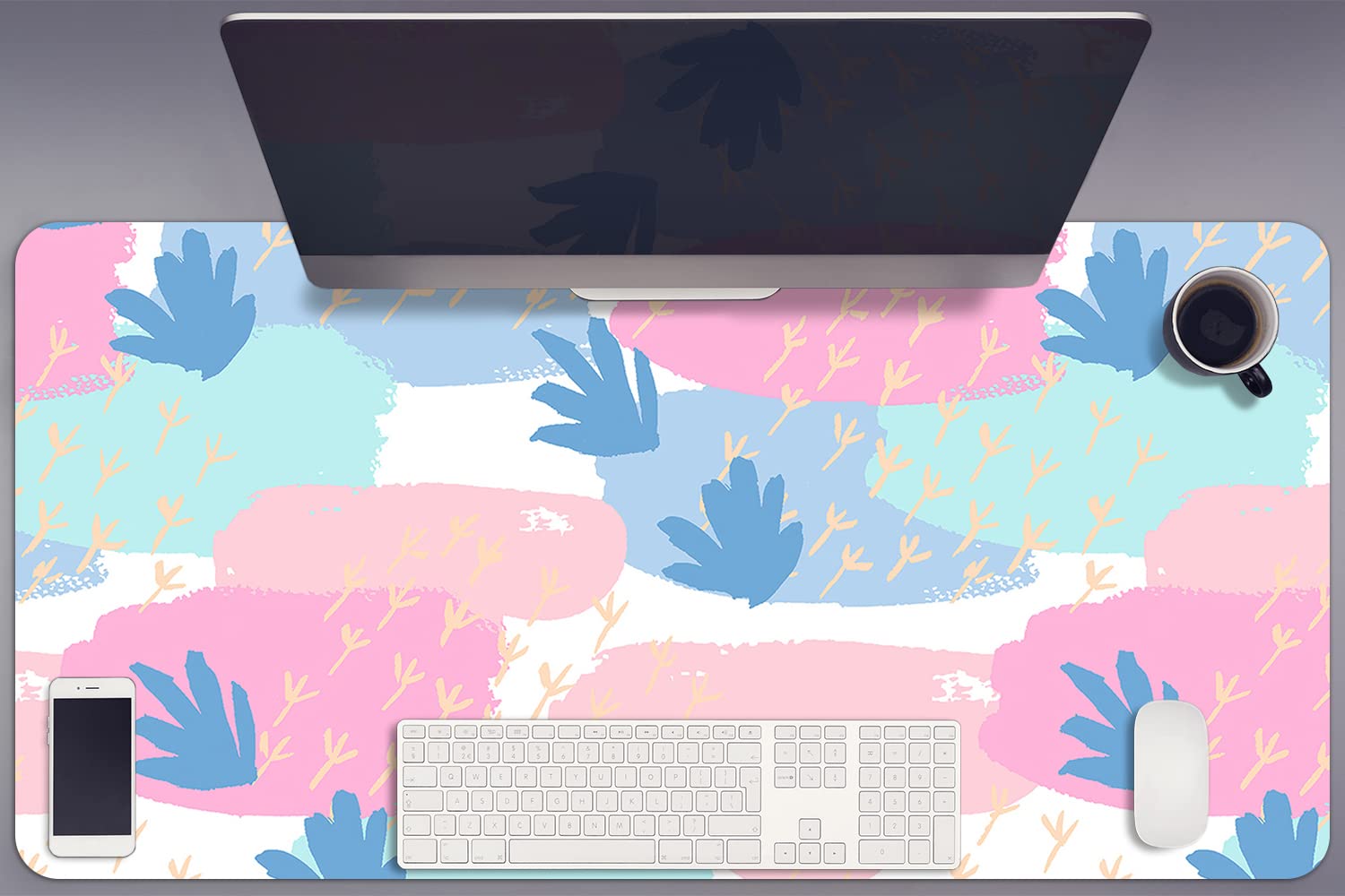 Sous-main de bureau 90x45cm vinyle Decormat protection empreintes - 8