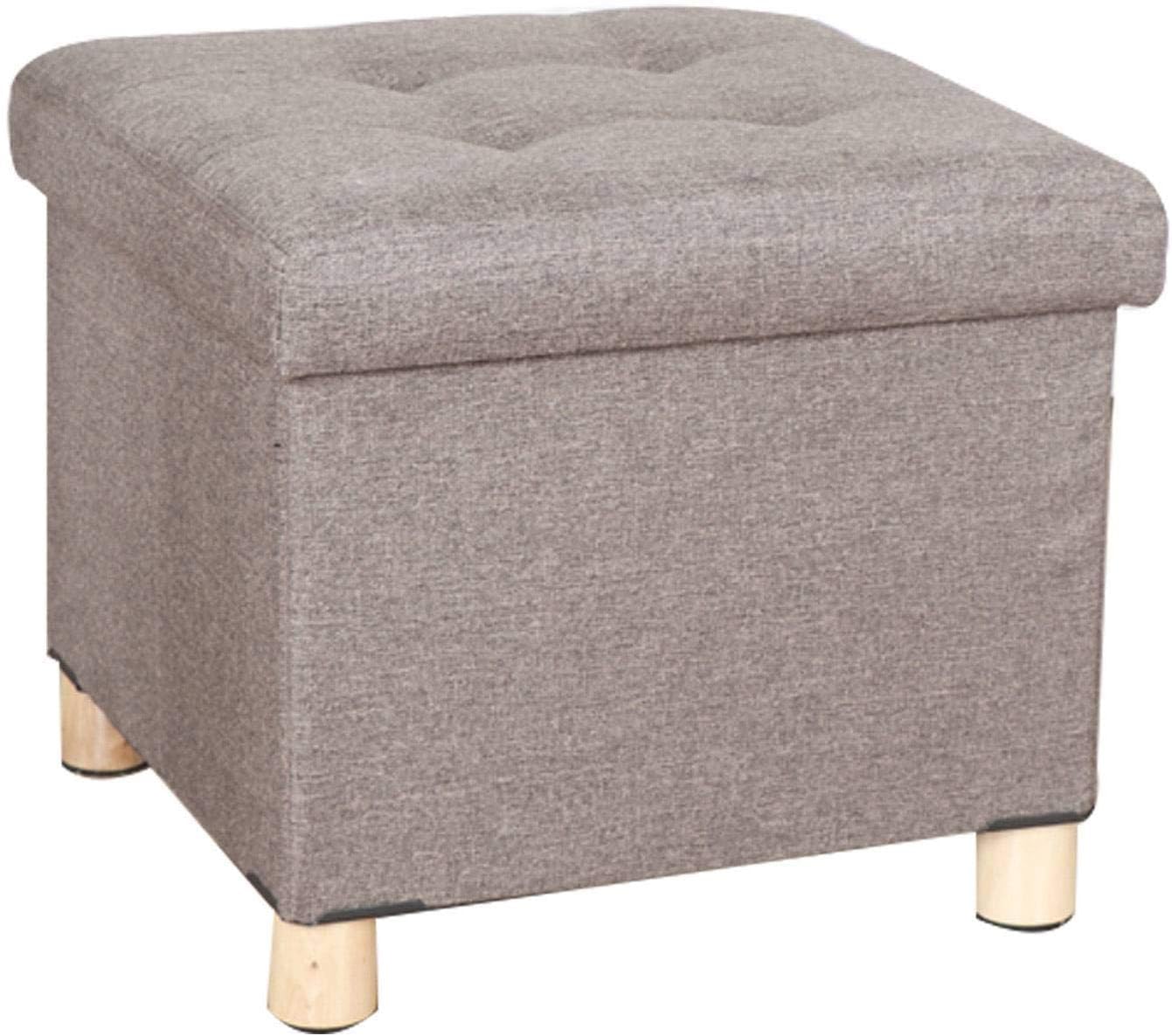 Banc à chaussures et pouf de rangement pliant marron de 38cm pour le salon