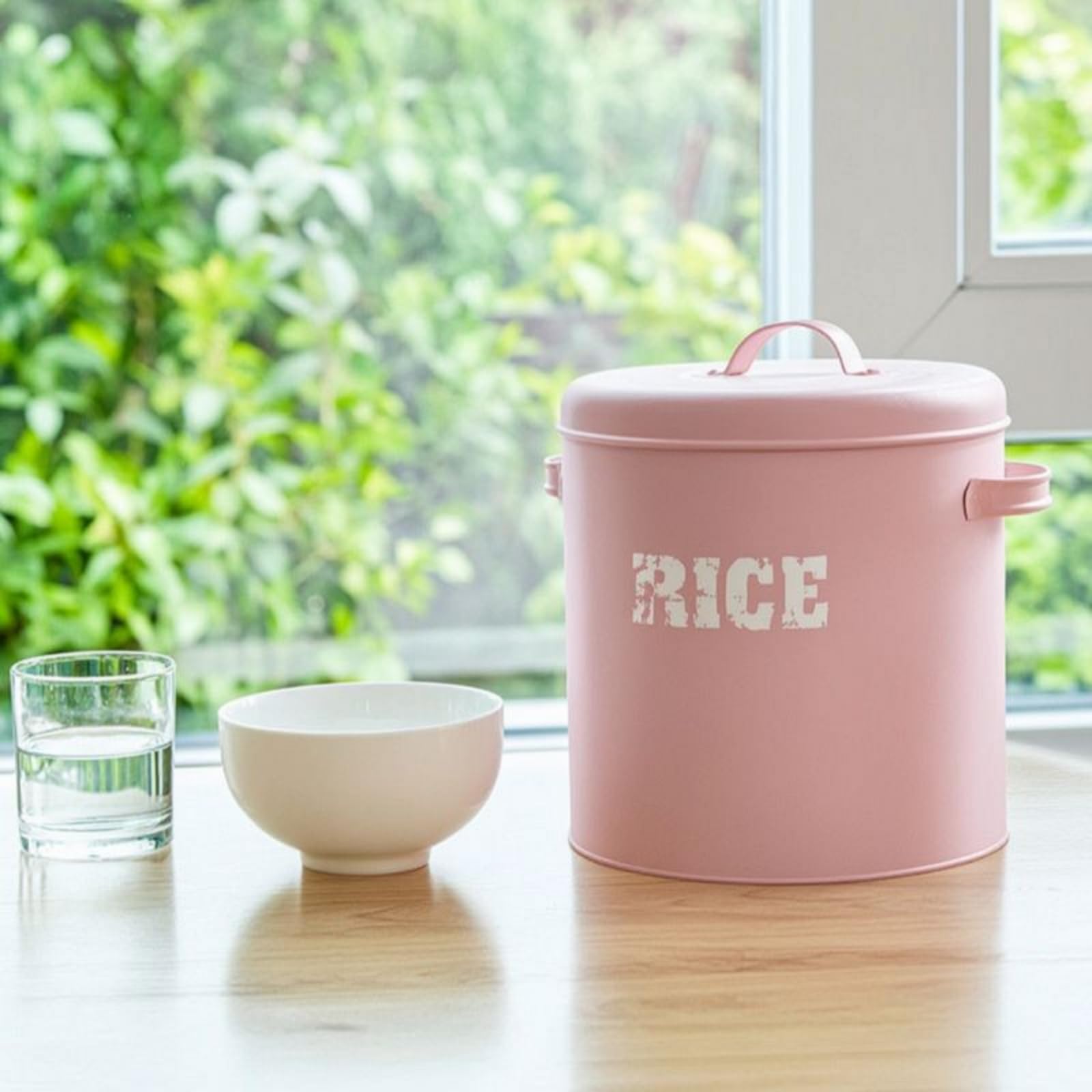 behälter mit Messbecher praktisch box mit Messbecher tragbar eimer Deckel für Familien, Hobbyköche, Küche, Speisekammer, Arbeitsplatte