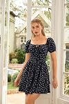 SCARLET DARKNESS Summer Dresses for Women Floral Corset Dress 2026 Milkmaid Short Sundress with Pocket