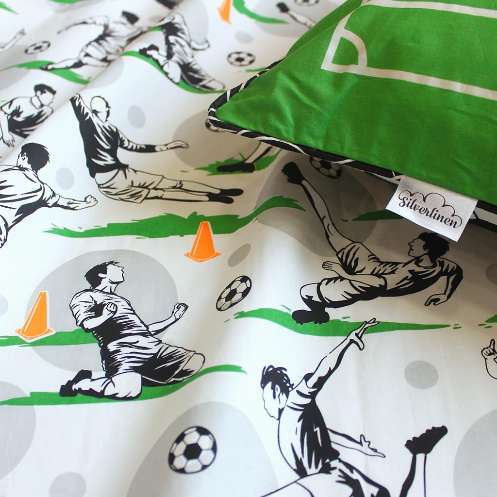 Football Bedsheets for Kids - Green 250 TC -2