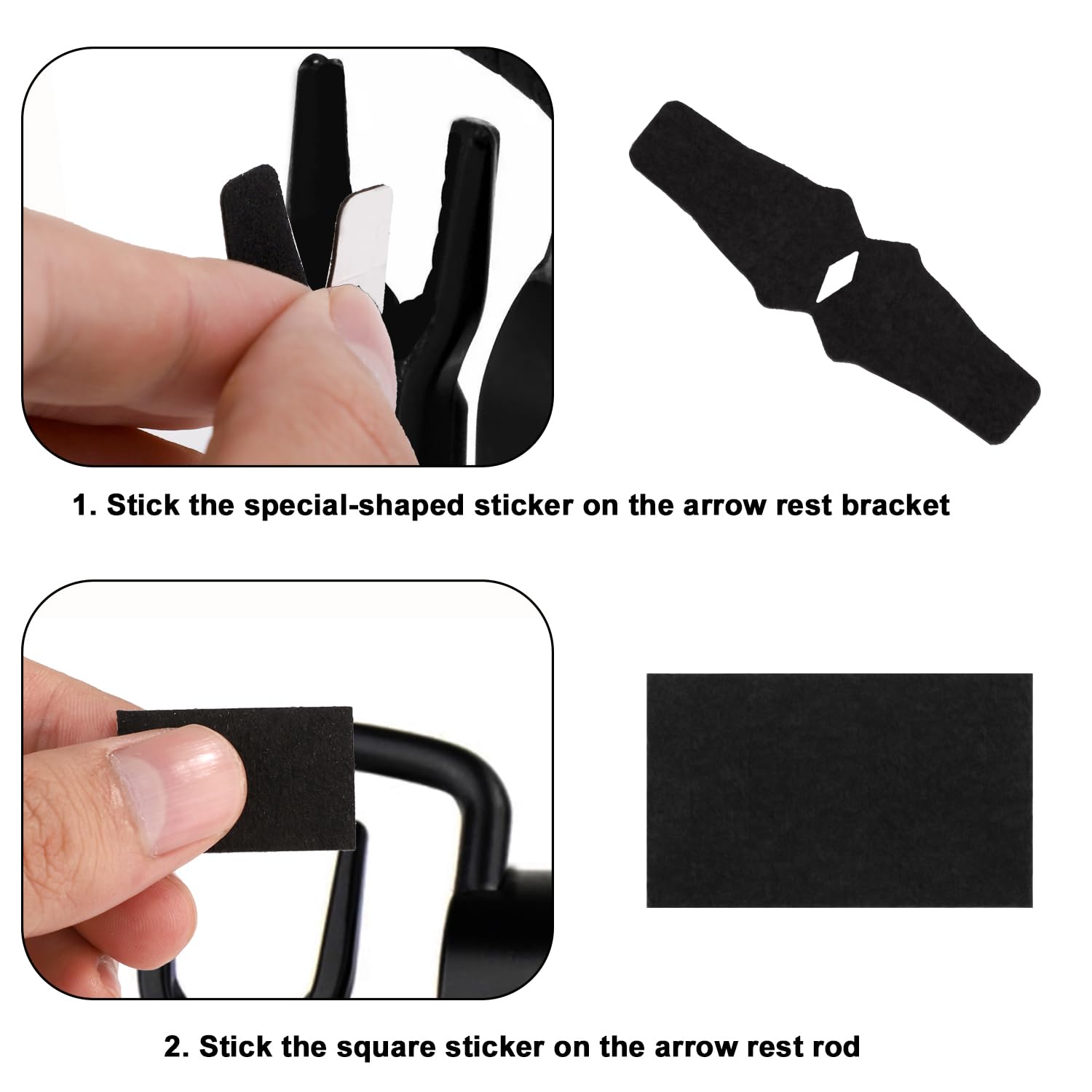 Gosknor 8 Piezas Cintas de Fieltro para Reposaflechas, Antideslizantes Adhesivo para Reposaflechas Almohadilla para QAD HDX Arco Compuesto Reposaflechas Accesorios de Tiro con Arco