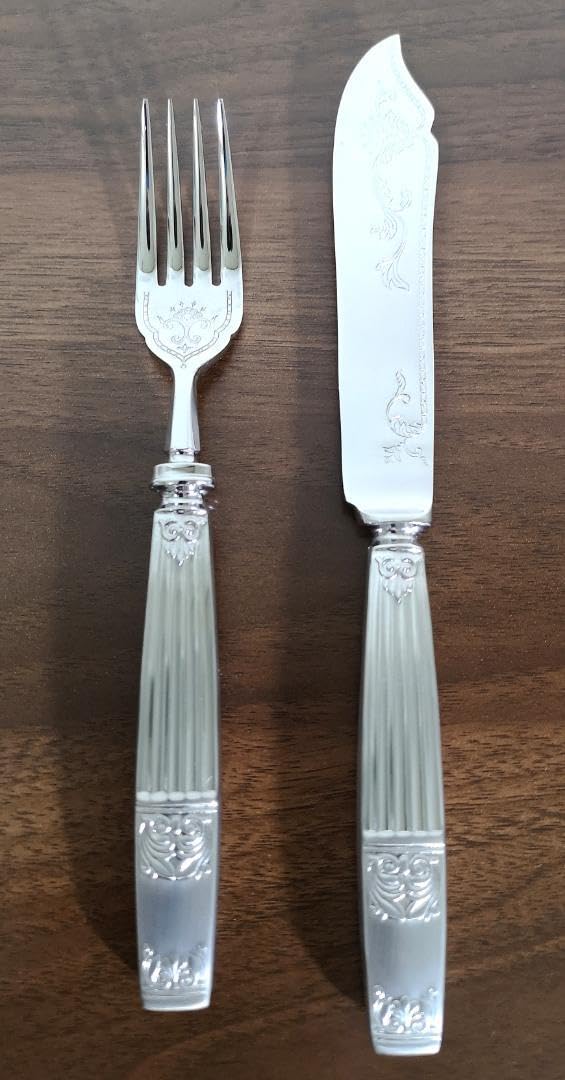 レア★新品 ラッキーウッドフィッシュナイフ・フォーク各4本計8Ｐ高級　日本製 レア☆新品 ラッキーウッドフィッシュナイフ・フォーク各4本計8P高級