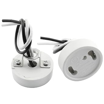 DGZZI GU24 Socket 2PCS GU-24 Plastic Keyless Bi-Pin Twist and Lock Base Lamp Holder