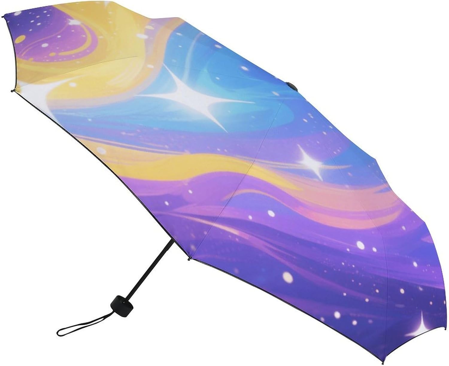 Folding Small Sun Umbrella Colorful Galaxy Windproof Travel Umbrella Lightweight Small And Compact Suit for Pocket