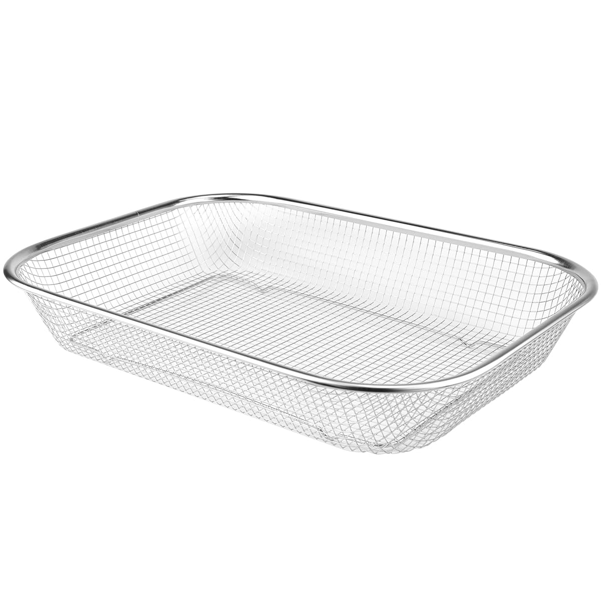 DOERDO Stainless Steel Utensil Holder Vegetable Fruit Colander Fruit Strainer Basket for Kitchen Picnics 14.8x10.9Inch