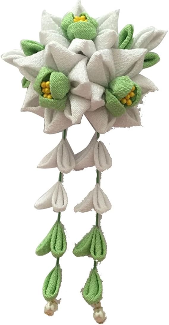 Amazon 妖怪庵 髪飾り 花 赤 可愛い 和装 振袖 袴 着物 浴衣 成人式 卒業式 結婚式 七五三 ヘア アクセサリー 手作り 7色 B 和装小物 通販