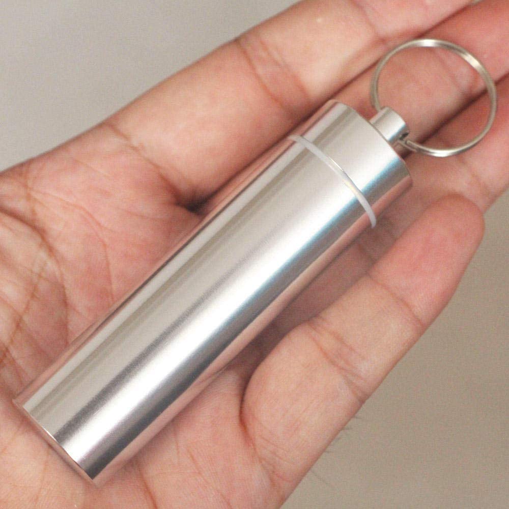 Pastillero semanal de aleación de Aluminio Que se Puede Poner en el Bolsillo para Viajes, Pastillero de 7 días, Caja Mediana Azul