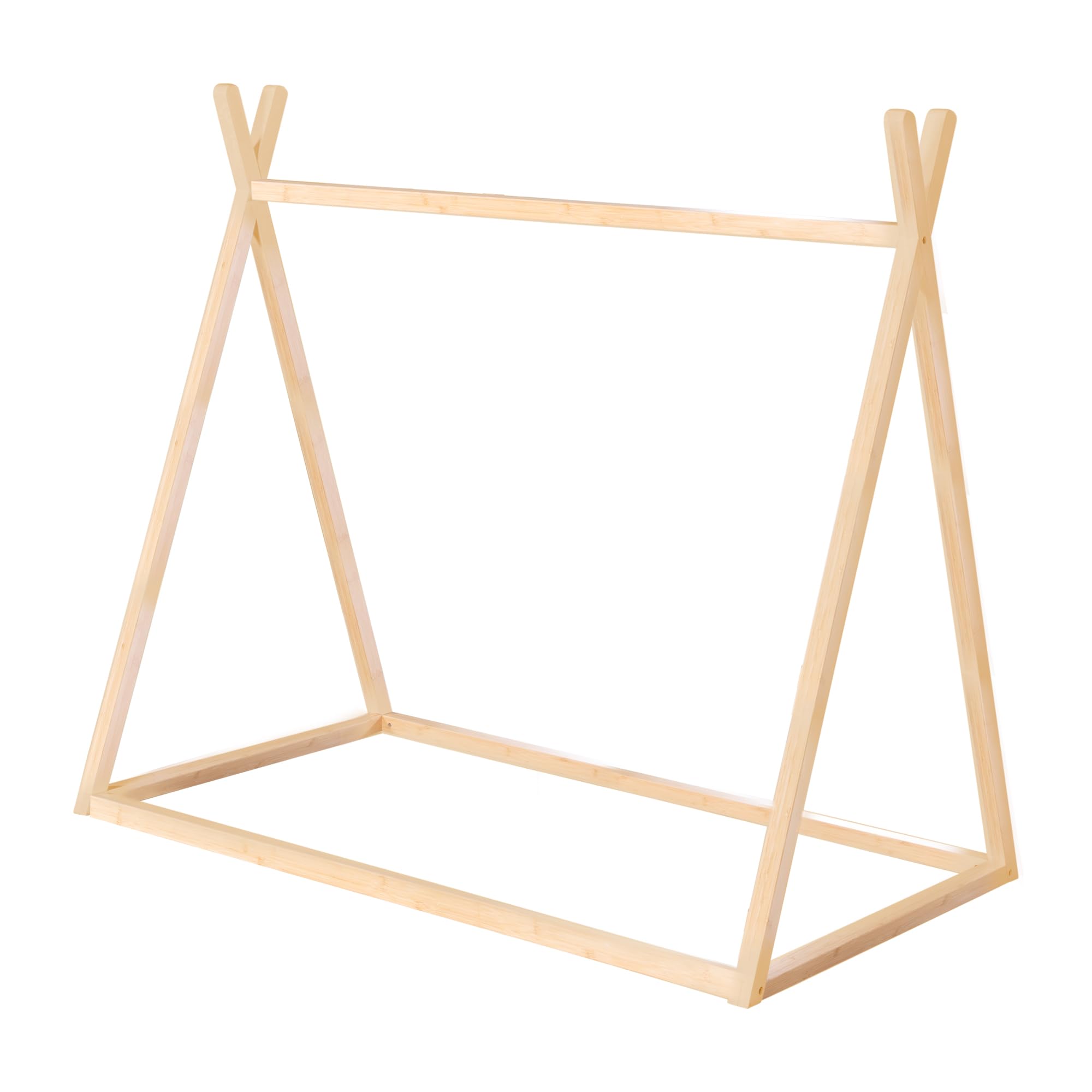 roba Cuna Tipi 70 x 140 cm en Forma de Tienda - Cama Infantil Según Principio Montessori - Fabricada en Madera de Bambú Certificada por FSC - Lugar para Jugar, Leer y Abrazar - Natural
