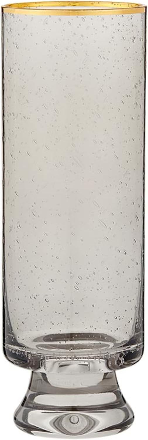 Santa Barbara Design Studio Gold Rimmed Champagne Glass, 11-Ounce, Grey