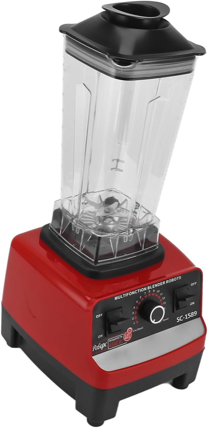 Close-up of the TUWEI Multi Function Blender control panel, showing the 15-speed dial and ON/OFF switches.