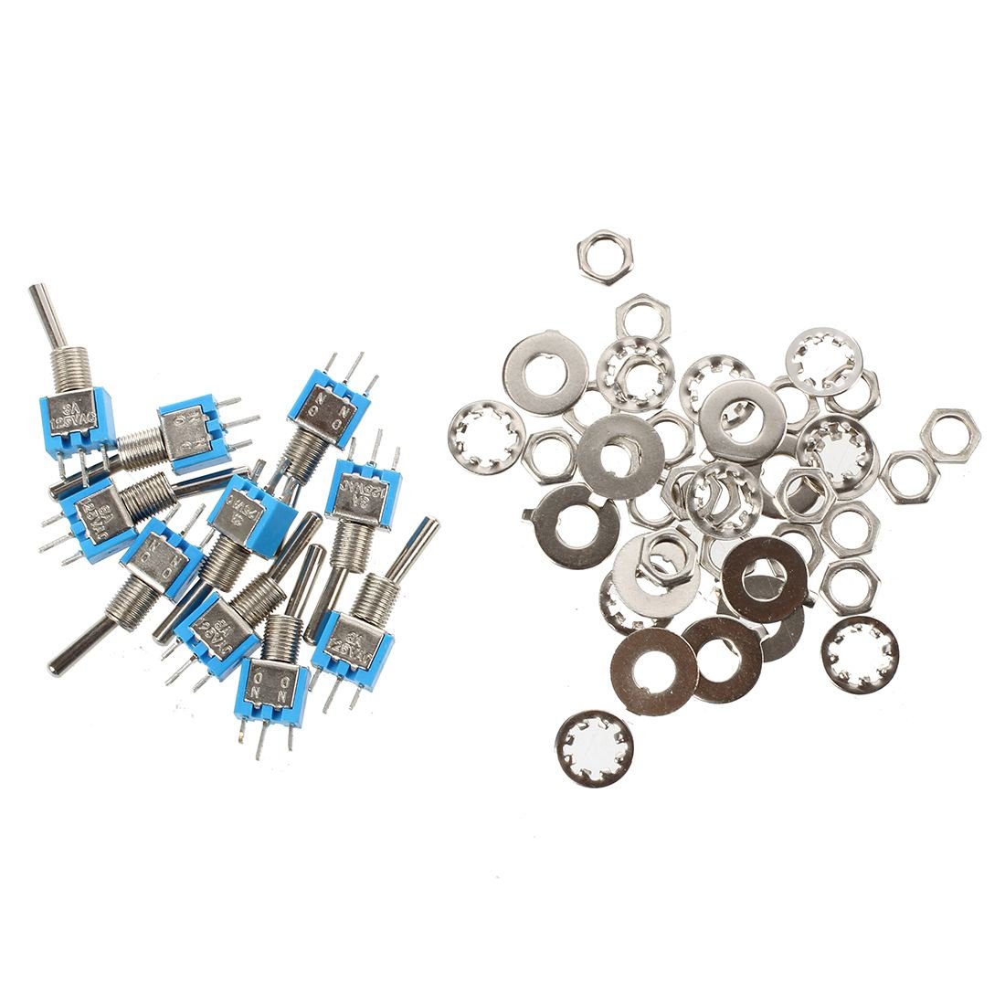 SODIAL(R) 10PCS SPDT On/On 2 Position Miniature Toggle Switch AC 125V/3A