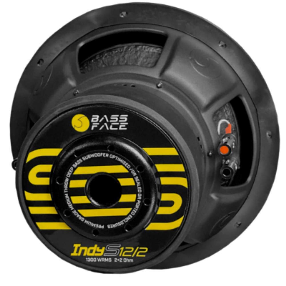1 SUBWOOFER BASS FACE INDYS12/2 INDY S12/2 30,00 cm 300 mm 12" diametro doppia bobina dvc 2+2 ohm 1300 watt rms 2600 watt max auto car, 1 pezzo