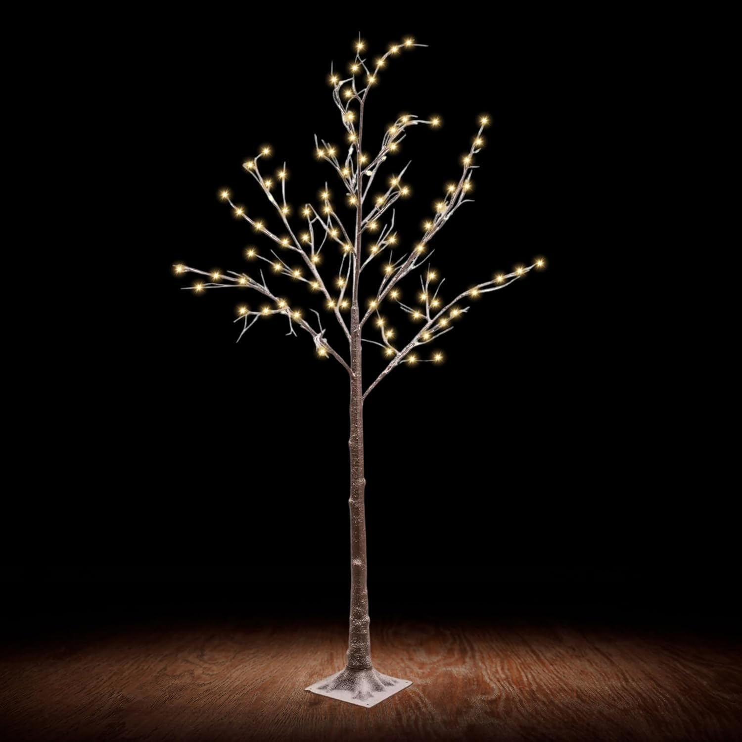 Trendi Brown Trendi® 180Cm 6Ft Christmas Snowy Twig Tree Warm White Led Light Up Artificial Twig Christmas Decoration Indoor Outdoor Mains Operated (Xm-5281)