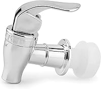 Vista 7 de Cornucopia Brands Push Style Spigots for Beverage Dispenser Carafes (2-Pack), Replacement Lever Pour Spouts, Chrome Design Lock Open