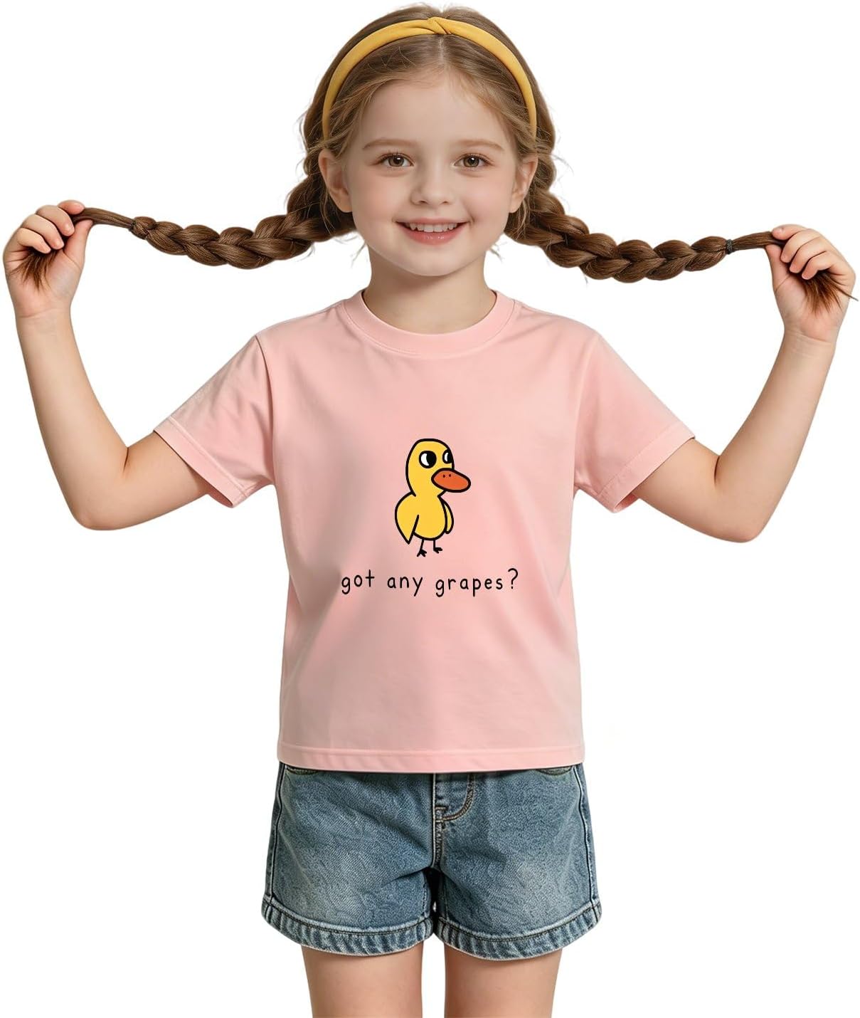 Toddler Boys Girls Got Any Grapes Duck Shirts - Cute Meme Cartoon Duck Graphic Tees Kids Funny Casual Short Sleeve T Shirts