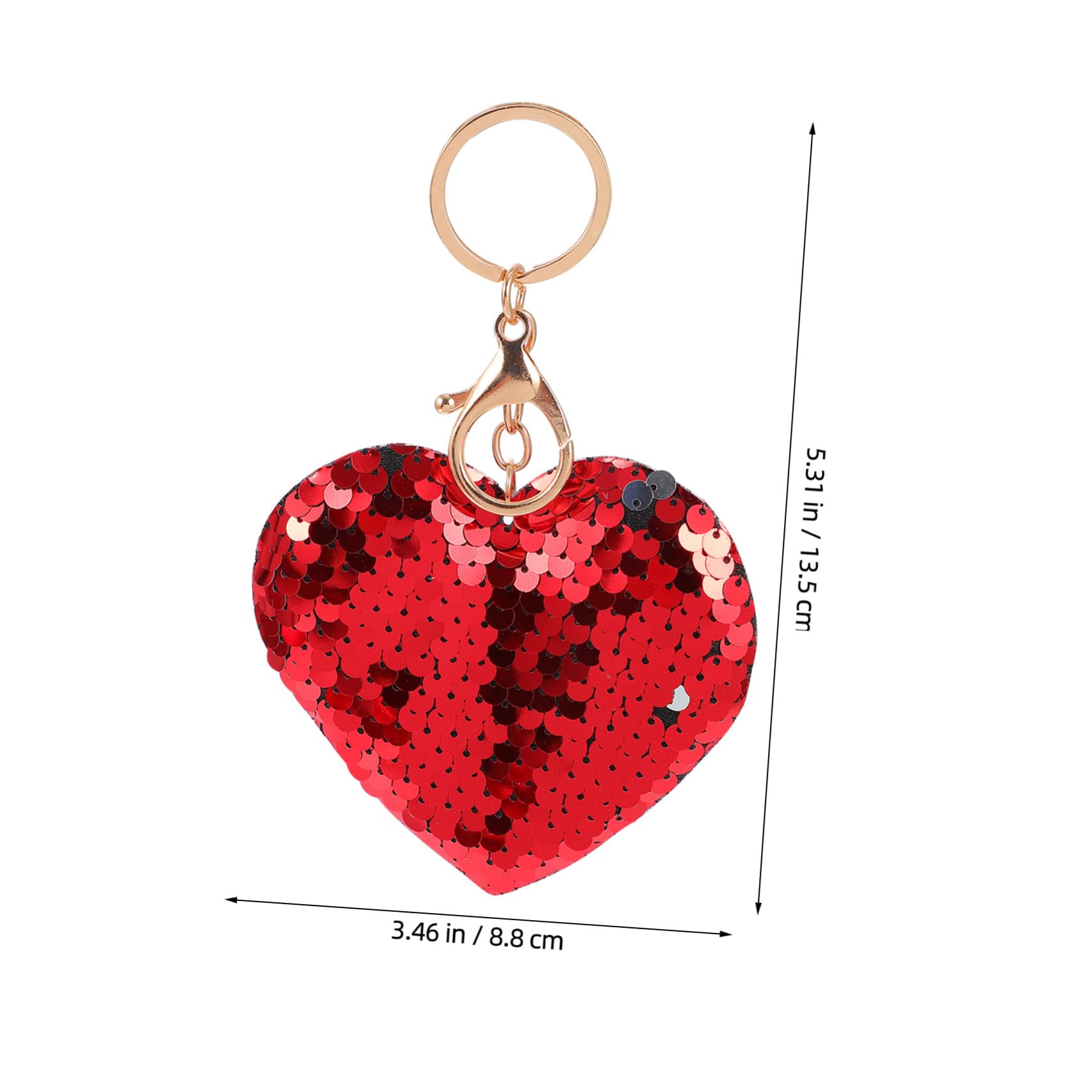 Mipcase Portachiavi a Forma di Cuore 24 Pezzi Paillettes Glitter Rosse Pendenti in Lega e Plastica, Accessori Moda per Uso Quotidiano e Regalo la Festa degli Innamorati