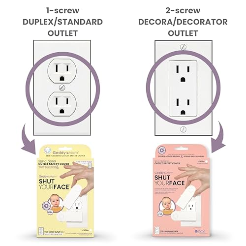 Miniatura 3 de Geddy's Mom  Kit de seguridad eléctrica a prueba de bebés  Placa de cubierta de salida de cierre automático para tomas dúplex x 3 - y cubierta de