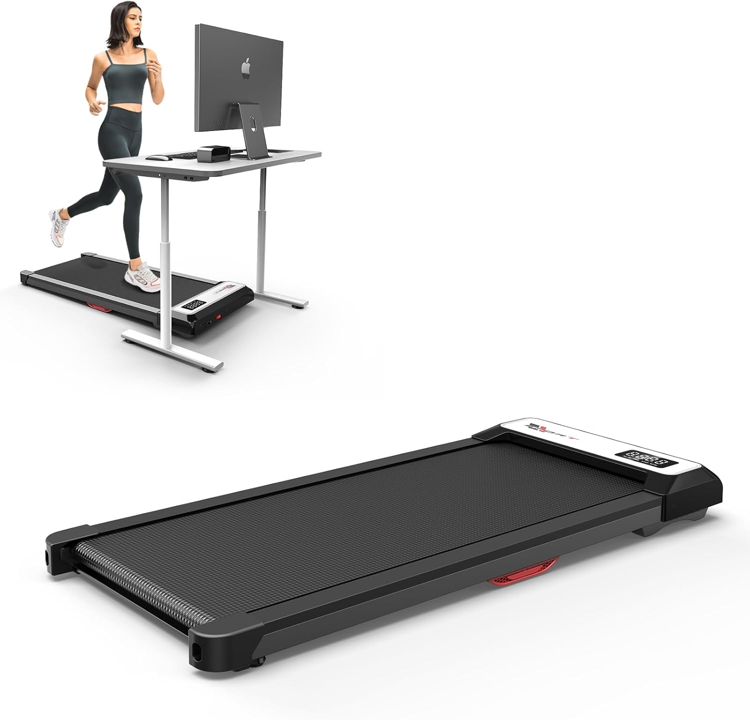 [Voice Control] Walking Pad Treadmill, Desk Treadmill for Office Under Desk, 300 lb Capacity & 2.5HP Motor Portable Mini Treadmill for Home Small, Walking Jogging Machine