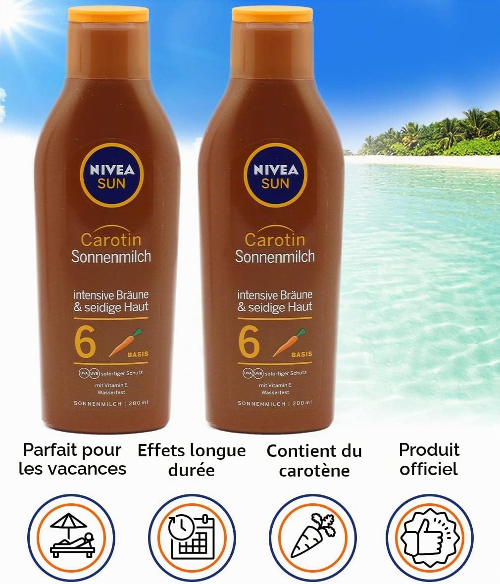 Nivea Sun Carotène Sonnenm LF6 Lot de 2 (2 x 200 ml)