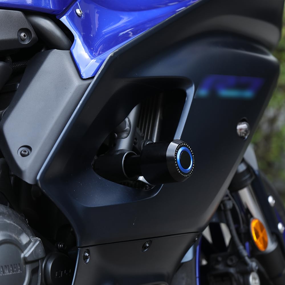 Modeer Kompatibel mit Ya.maha YZF R7 2021~2024 Motorradrahmen Antikollisions-Fallschutz Slider Crash yzfr7 r 7 Zubehör (Schwarz)