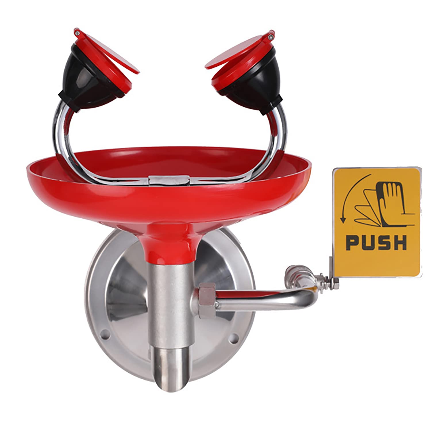 ZTCHSENZT Safety Eyewash,Stainless Steel Wall Mounted Emergency Eye Wash, Laboratory Eye Wash Chemical Plant Eye Wash
