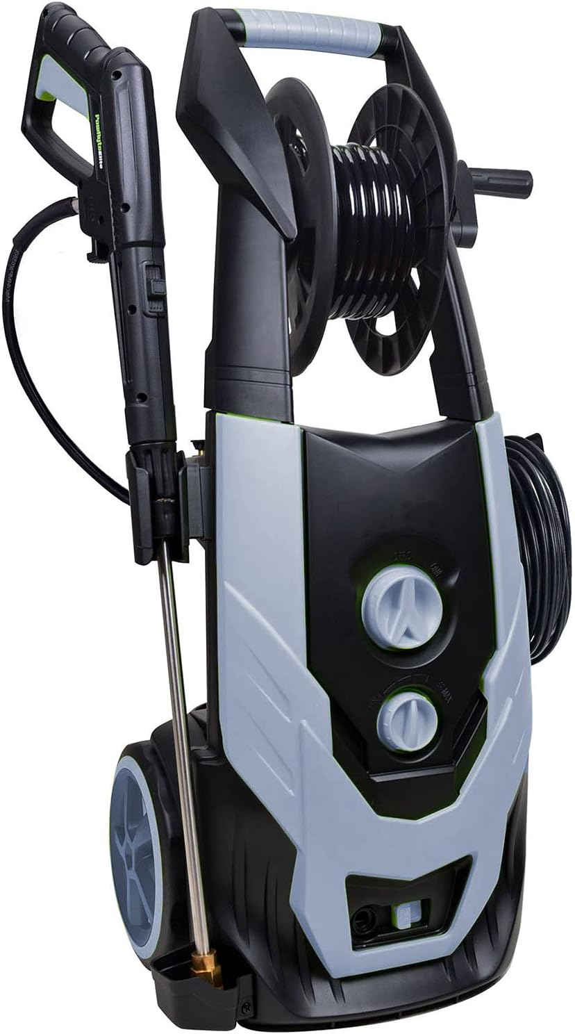 Workmoto Pressure Washer, Portable Washer with 5 Interchangeable Nozzles and Total Stop System, Electric Power Washer with Hose Reel - 5000PSI 4.0GPM