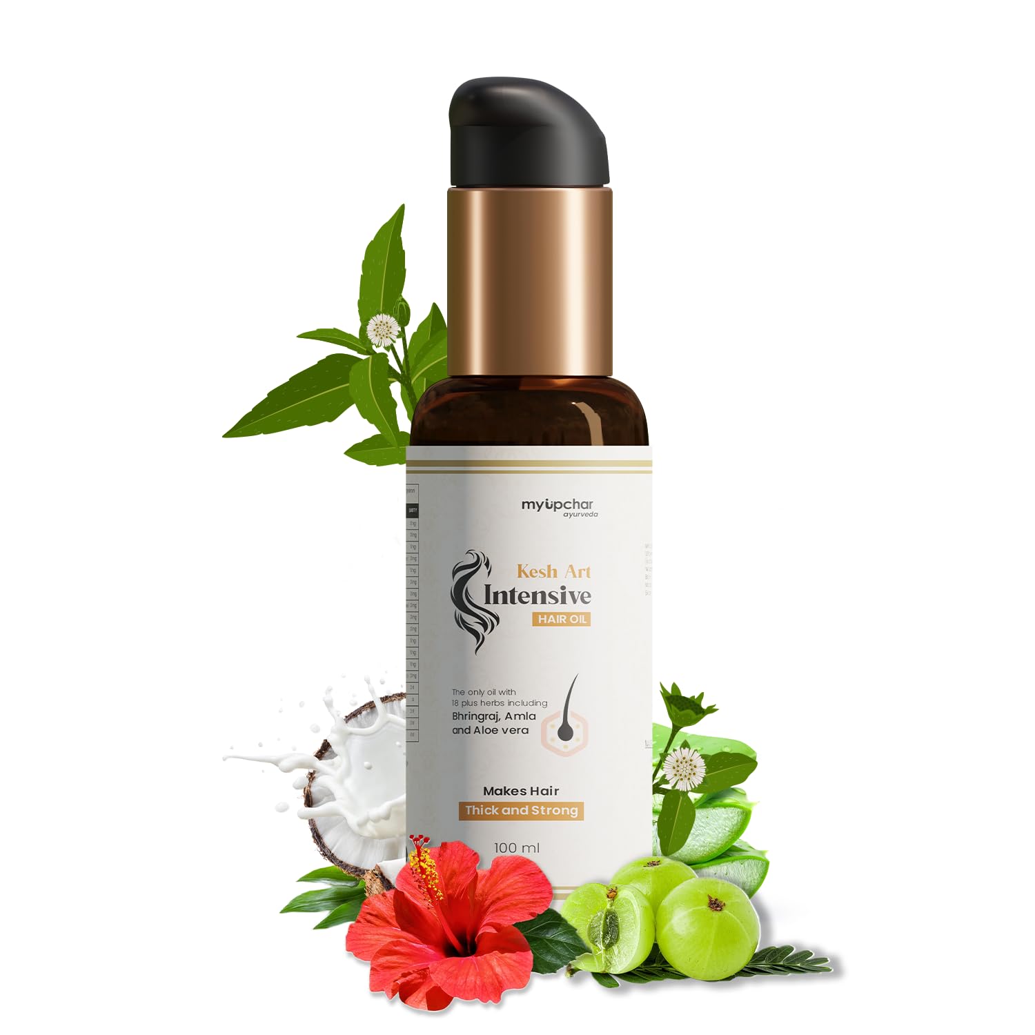 myUpchar Ayurveda Kesh Art 4x Strong Bhringraj Hair Oil 100ml for Hair Growth | Control Hair Fall & Dandruff, Herbal Oil For Hair | Prepared With 5000 Year Old Taila Pak Vidhi |Amla & Aloe